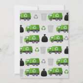 Vuilniswagen Verjaardag Uitnodiging Vuilnisfeest (Achterkant)