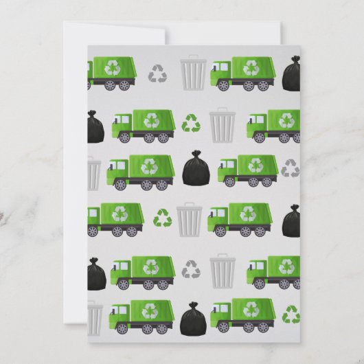 Vuilniswagen Verjaardag Uitnodiging Vuilnisfeest (Achterkant)