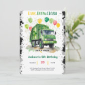 Vuilniswagen Verjaardagsfeest Kaart (Staand voorkant)