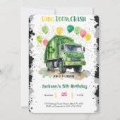 Vuilniswagen Verjaardagsfeest Kaart (Voorkant)
