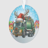 Vuilniswagen voor afvalbeheer ornament (voorkant)