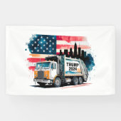 Vuilniswagen Voor Trump Spandoek (Horizontaal)