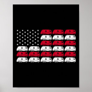 Vuilniswagen VS Amerikaanse Vlag Patriottische Man Poster