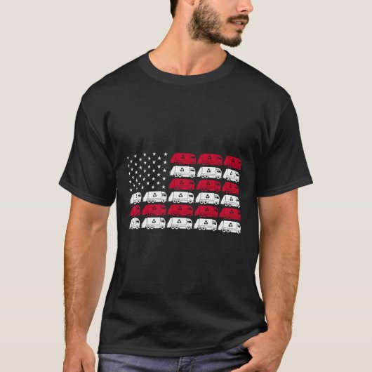 Vuilniswagen VS Amerikaanse Vlag Patriottische Man T-shirt (Voorkant)