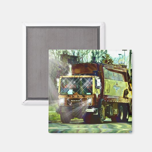 VUILNISWAGEN WEIGEREN VRACHTWAGENCHAUFFEUR Magnet (Voorkant / Achterkant)