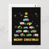 Vuilniswagens met kerstboomschoen briefkaart (Voorkant / Achterkant)