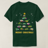 Vuilniswagens met kerstboomschoen t-shirt (Design voorkant)