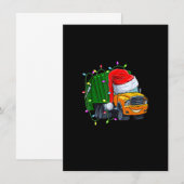 Vuilniswagens voor kerstmis kaart (Voorkant / Achterkant)