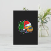 Vuilniswagens voor kerstmis kaart (Staand voorkant)