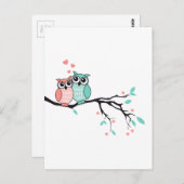 Vuilstiften in liefde op boomtak briefkaart (Voorkant / Achterkant)