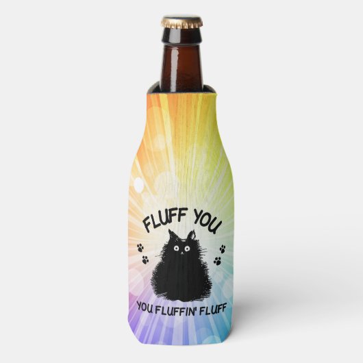 Vuilt u met fluffin Fluff Kitty Cat Flesjeskoeler (Fles Voorkant)