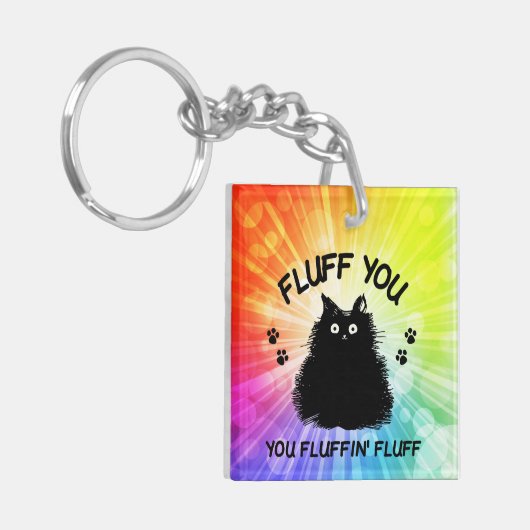 Vuilt u met fluffin Fluff Kitty Cat Sleutelhanger (Voorkant Links)