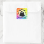 Vuilt u met fluffin Fluff Kitty Cat Vierkante Sticker (Tas)