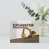 Vuiltextuur - Graafmachinebestuurder Briefkaart (Staand voorkant)