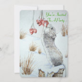 Vuilveldmuis met bessen sneeuwend wild kaart (Voorkant)