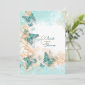 Vuilvliegthema bruiloft goud kaart (Staand voorkant)