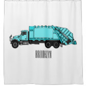 Vuilwagen cartoonillustratie douchegordijn (Voorkant)