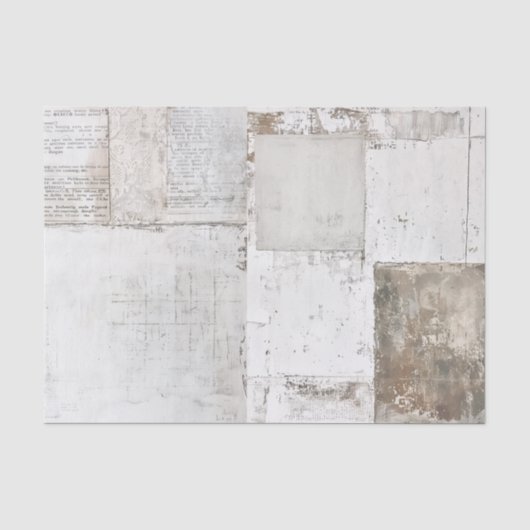 Vuilwitte geschilderde ephemera krantenpapier coll tissuepapier (Voorkant)