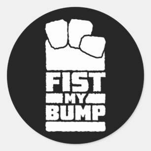 Vuist Mijn Bump Grappig Ruimte Alien Design In Wit Ronde Sticker