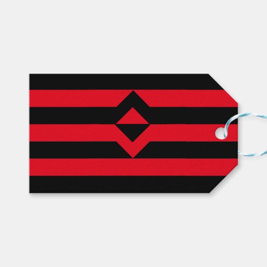 Vuist Pride Vlag Cadeaulabel (Voorkant (Horizontaal))