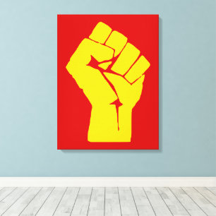 Vuist, Rebel, Relletje, Verzet, Communistische Sti Canvas Afdruk