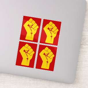 Vuist, Rebel, Relletje, Verzet, Communistische Sti Sticker