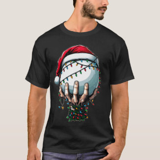 Vuistbal Sport Kerstmuts Kerstmis vintage T-shirt