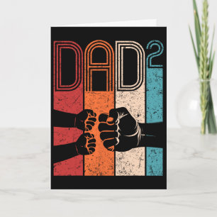 Vuiststoot Papa in het Kwadraat Retro Vader van Tw Kaart