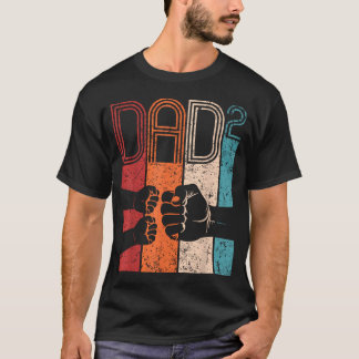 Vuiststoot Papa in het Kwadraat Retro Vader van Tw T-shirt