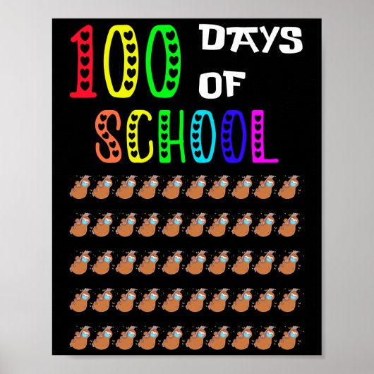 Vul 100 dagen van het virtuele masker van het scho poster (Voorkant)