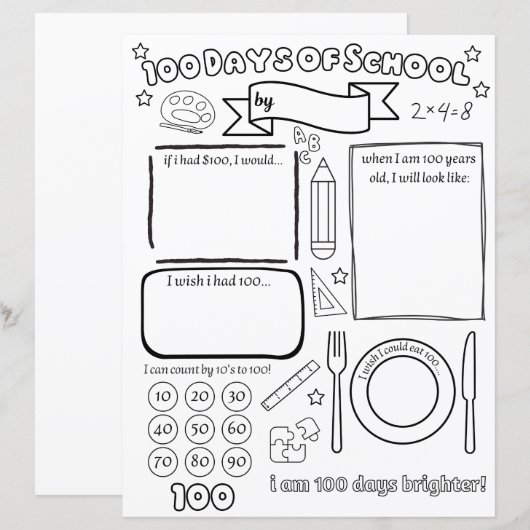 Vul 100 schooldagen in (Voorkant / Achterkant)