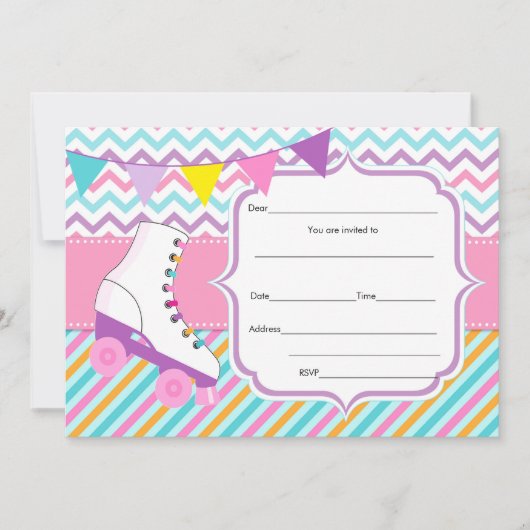 Vul blanks uitnodiging rolschaatsen in (Voorkant)