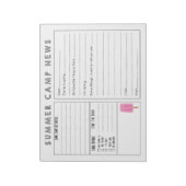 Vul Camp Letter in - Cute Summer Camp Briefpapier Notitieblok (Linkerzijde)