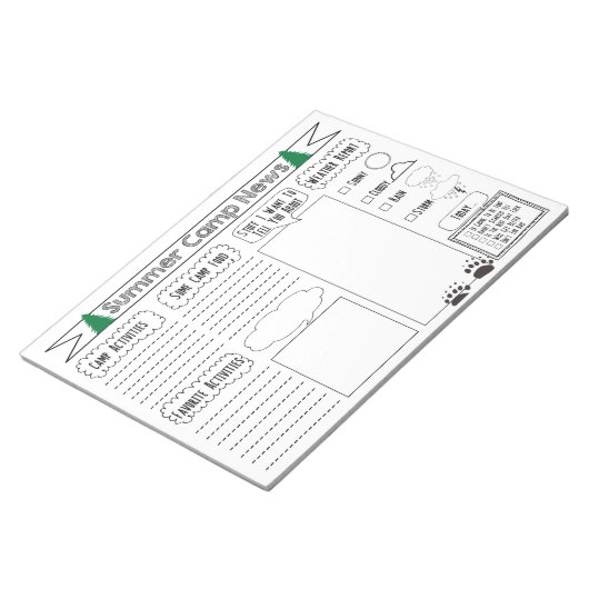 Vul Camp Summer Camp Letter in Notitieblok (Schuin)