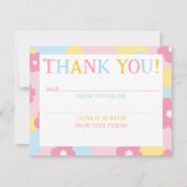 Vul-dankjewelkjes bloem roze notitiekaart (Voorkant)