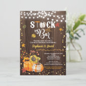 Vul de bar uitnodiging. Herfst pompoen rustieke ho Kaart (Staand voorkant)