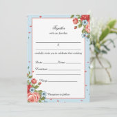 Vul de blanco bloemenbruiloft uitnodiging in (Staand voorkant)