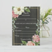 Vul de blanco bloemenrustieke bruiloft uitnodiging (Staand voorkant)