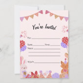 Vul de blanco verjaardagsuitnodiging in kaart (Voorkant)