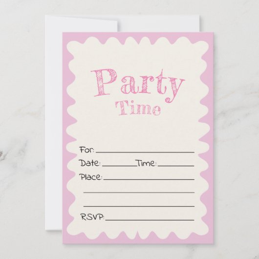 Vul de blanco verjaardagsuitnodiging in kaart (Voorkant)