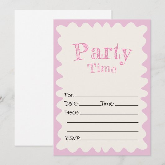 Vul de blanco verjaardagsuitnodiging in kaart (Voorkant / Achterkant)