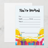 Vul de blanco verjaardagsuitnodiging in kaart (Voorkant / Achterkant)