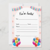 Vul de blanco verjaardagsuitnodiging in kaart (Voorkant)