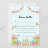 Vul de blanco verjaardagsuitnodiging in kaart (Voorkant)