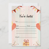 Vul de blanco verjaardagsuitnodiging in kaart (Voorkant)