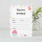 Vul de blanco verjaardagsuitnodiging in kaart (Staand voorkant)