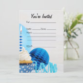 Vul de blanco verjaardagsuitnodiging in kaart (Staand voorkant)