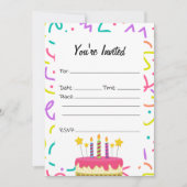 Vul de blanco verjaardagsuitnodiging in kaart (Voorkant)