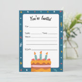 Vul de blanco verjaardagsuitnodiging in kaart (Staand voorkant)