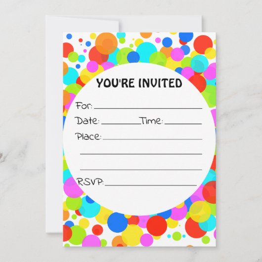 Vul de blanco verjaardagsuitnodiging in kaart (Voorkant)